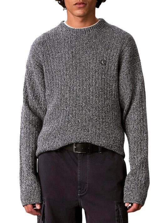 CALVIN2 2USCITA Maglione A Costine In Cotone Calvin Klein - Dark Sapphire Mouline Dark Sapphire Mouline