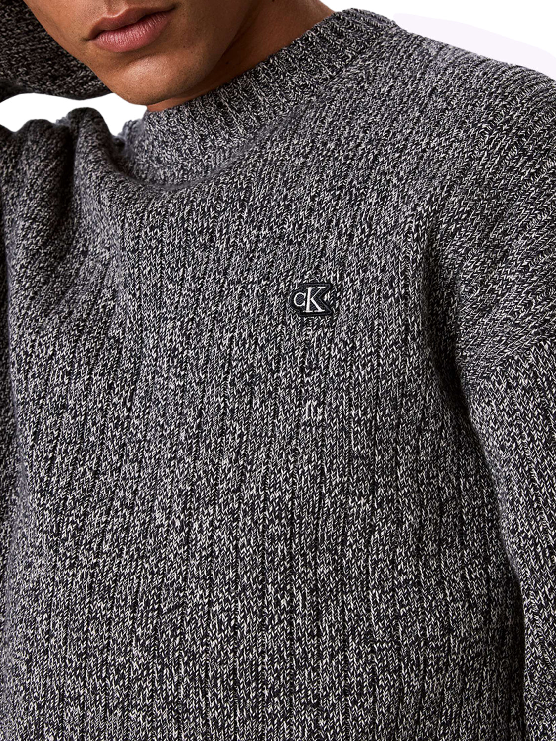 CALVIN2 2USCITA Maglione A Costine In Cotone Calvin Klein - Dark Sapphire Mouline Dark Sapphire Mouline