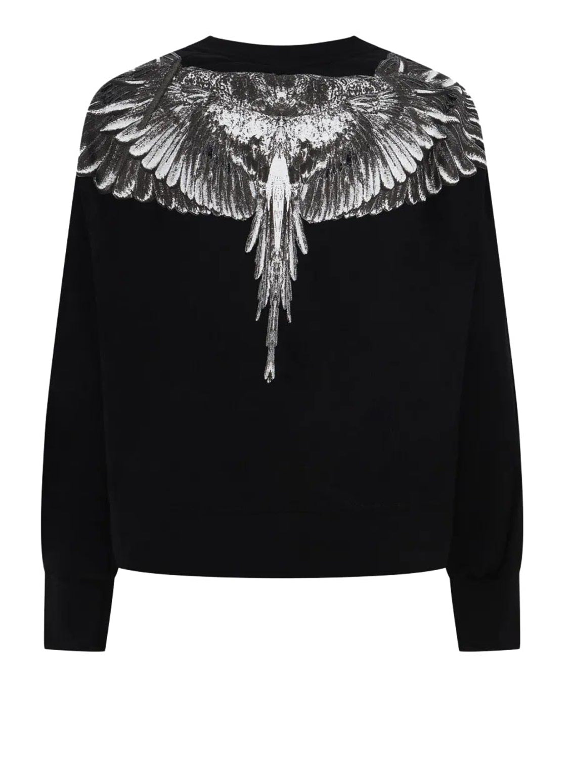 COUNTY OF MILAN Felpa Marcelo Burlon Con Stampa Nero Nero_Wings Bianco/Nero
