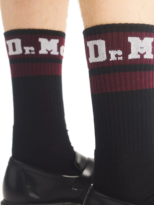DR MARTENS Dr Martens Calzini Athletic Logo Nero Black/Cherry/White