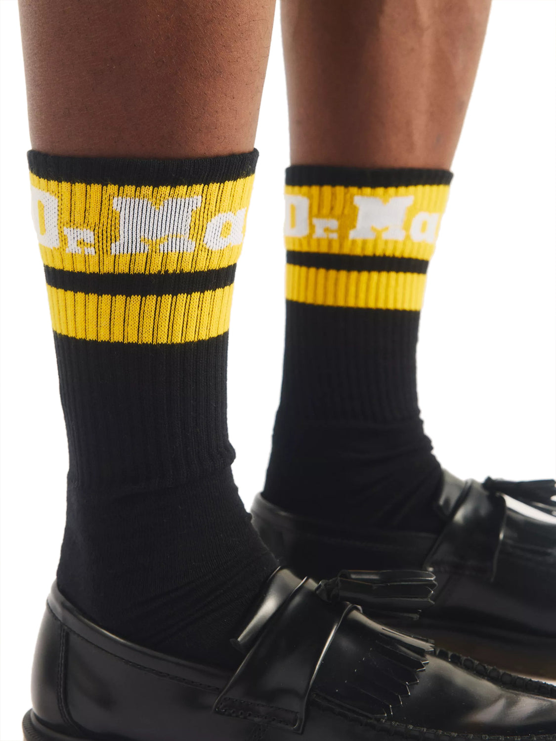 DR MARTENS Dr Martens Calzini Athletic Logo Sock Nero Black/White/Yellow