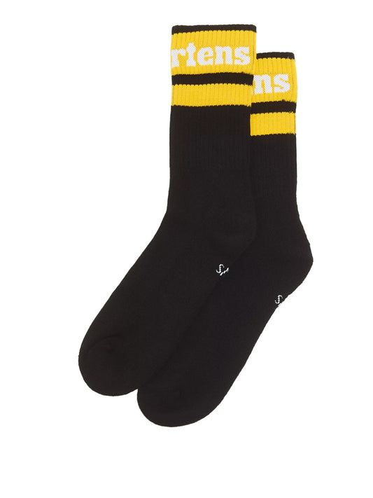 DR MARTENS Dr Martens Calzini Athletic Logo Sock Nero Black/White/Yellow