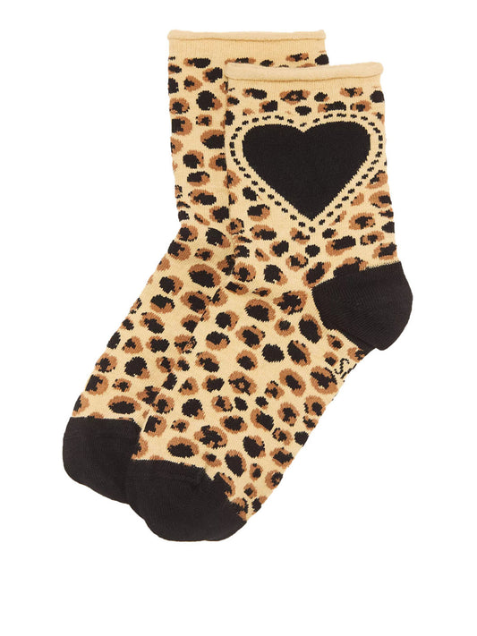 DR MARTENS Dr Martens Calzini Leopard Heart Giallo Light Tan