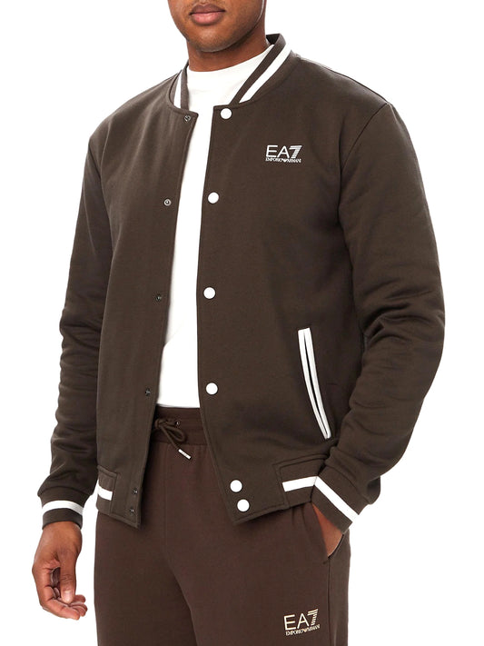 EA7 Felpa Core Identity in cotone con collo baseball EA7 - Mulch MULCH