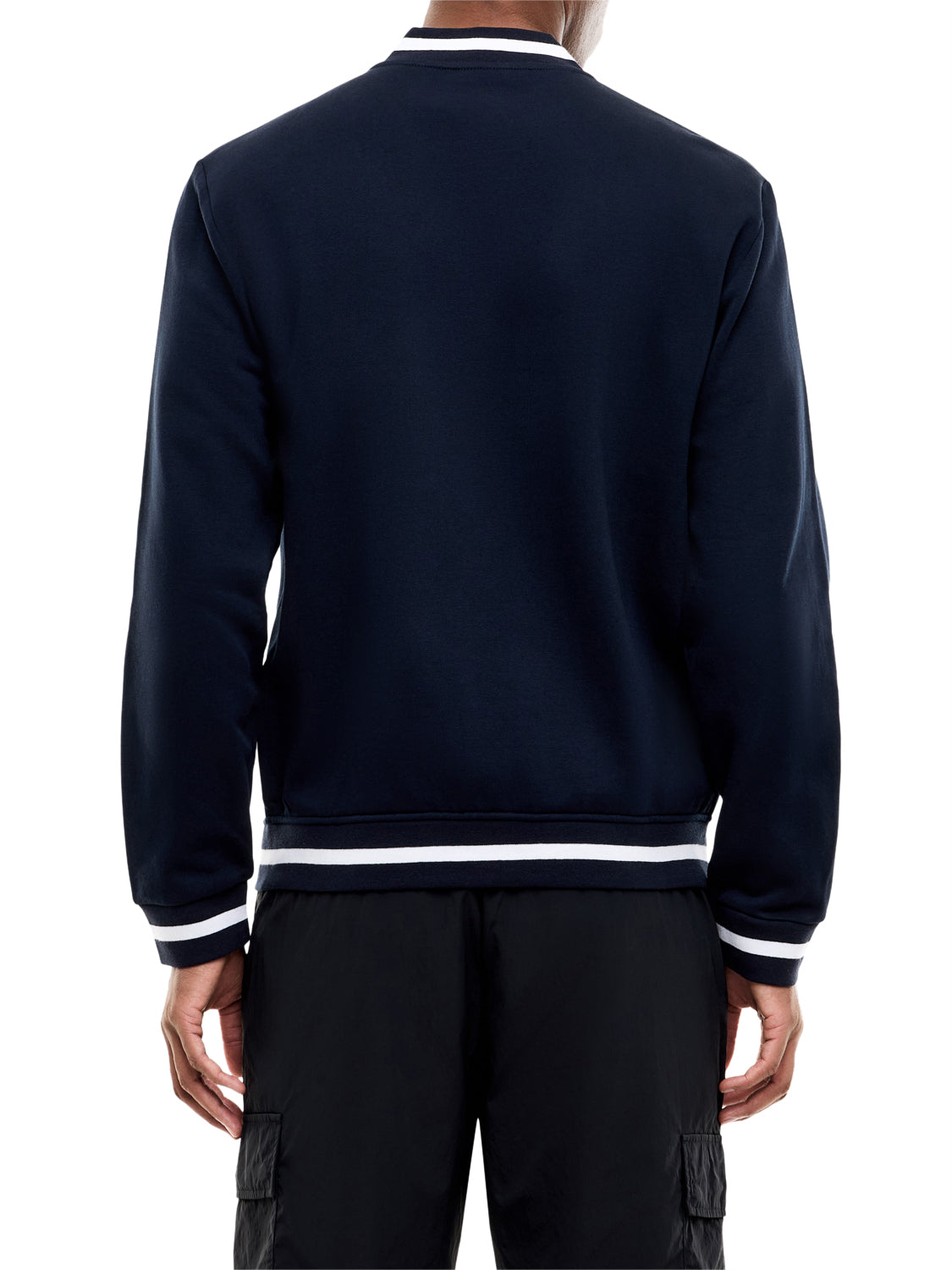EA7 Felpa Ea7 Core Identity in cotone con collo baseball - Navy Armani Blue