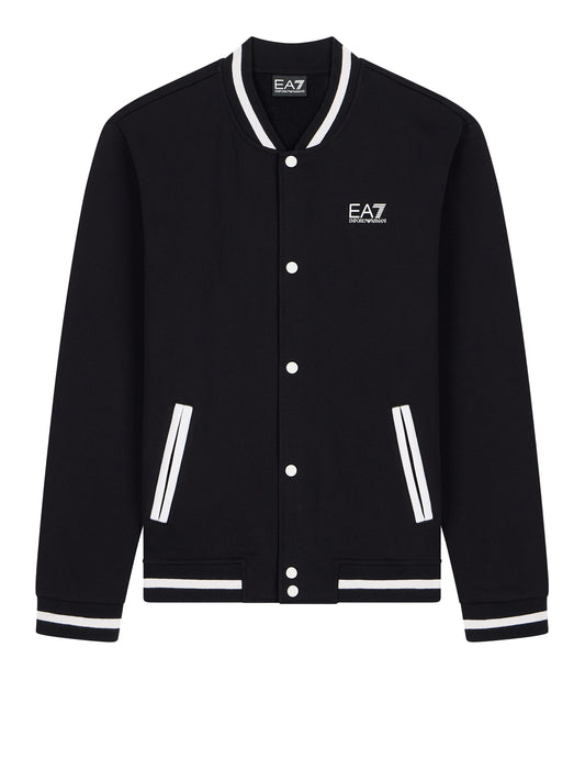 EA7 Ea7 Felpa Core Identity in cotone con collo baseball - Nero BLACK