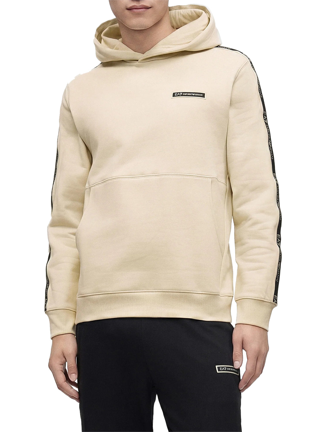 EA7 Felpa Ea7 Logo Frontale Beige Almond Milk