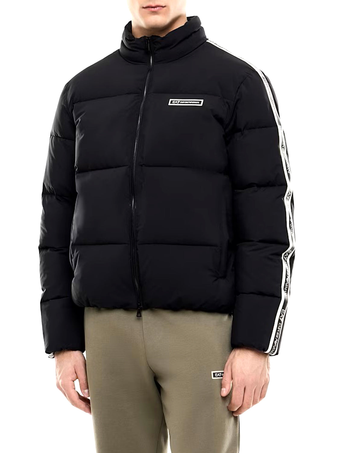 EA7 Giacca Bomber Imbottita della serie Logo in tessuto tecnico EA 7 - Nero BLACK