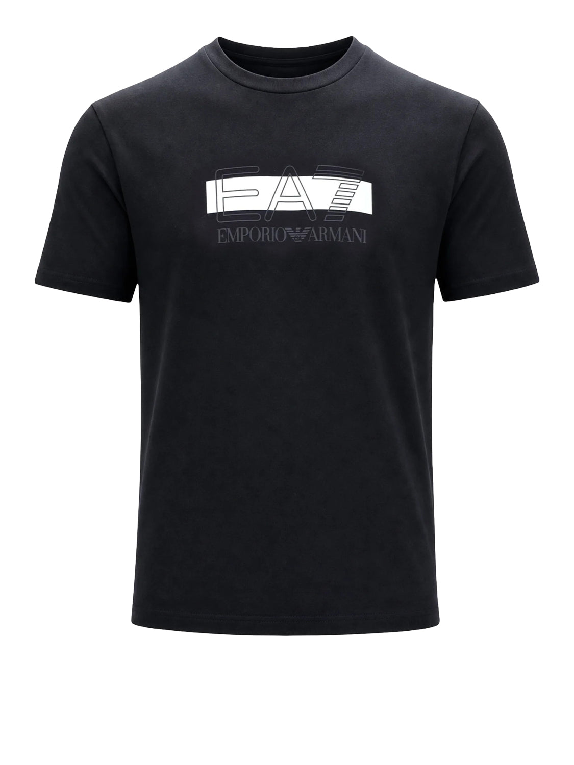EA7 T-shirt Ea7 Visibility in jersey di cotone - Nero BLACK/WHITE