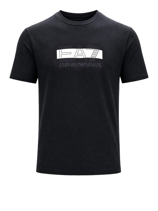 EA7 T-shirt Ea7 Visibility in jersey di cotone - Nero BLACK/WHITE