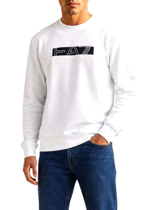 EA7 Felpa Girocollo EA7 - Bianco/Nero WHITE/BLACK