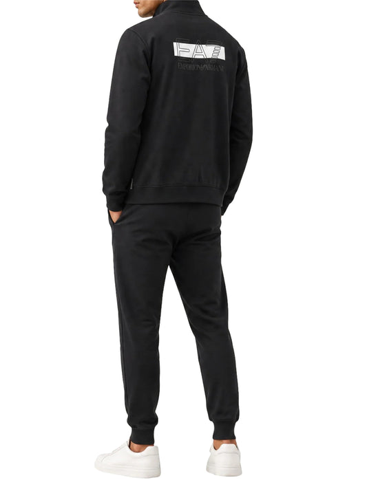 EA7 Tuta sportiva Visibility vestibilità regolare in jersey di cotone - Nero BLACK/WHITE
