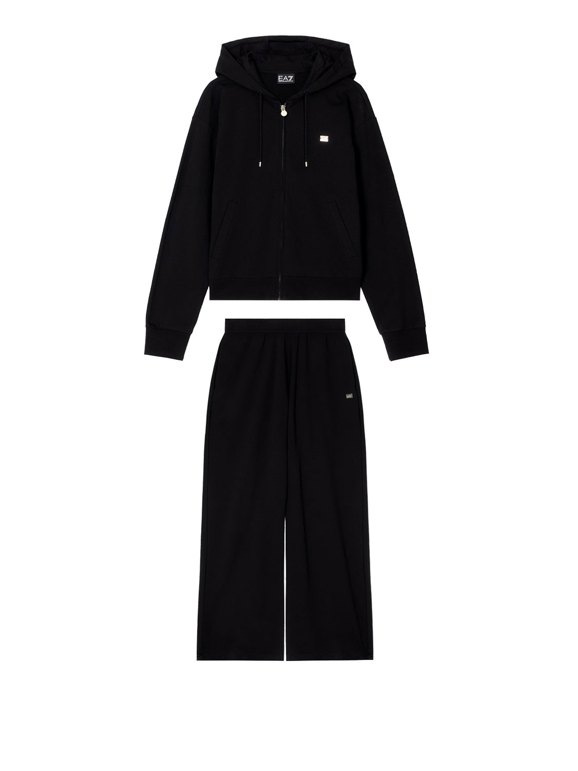 EA7 Tuta Ea7 cotone stretch con cappuccio e pantaloni ampi Core Lady Nero BLACK