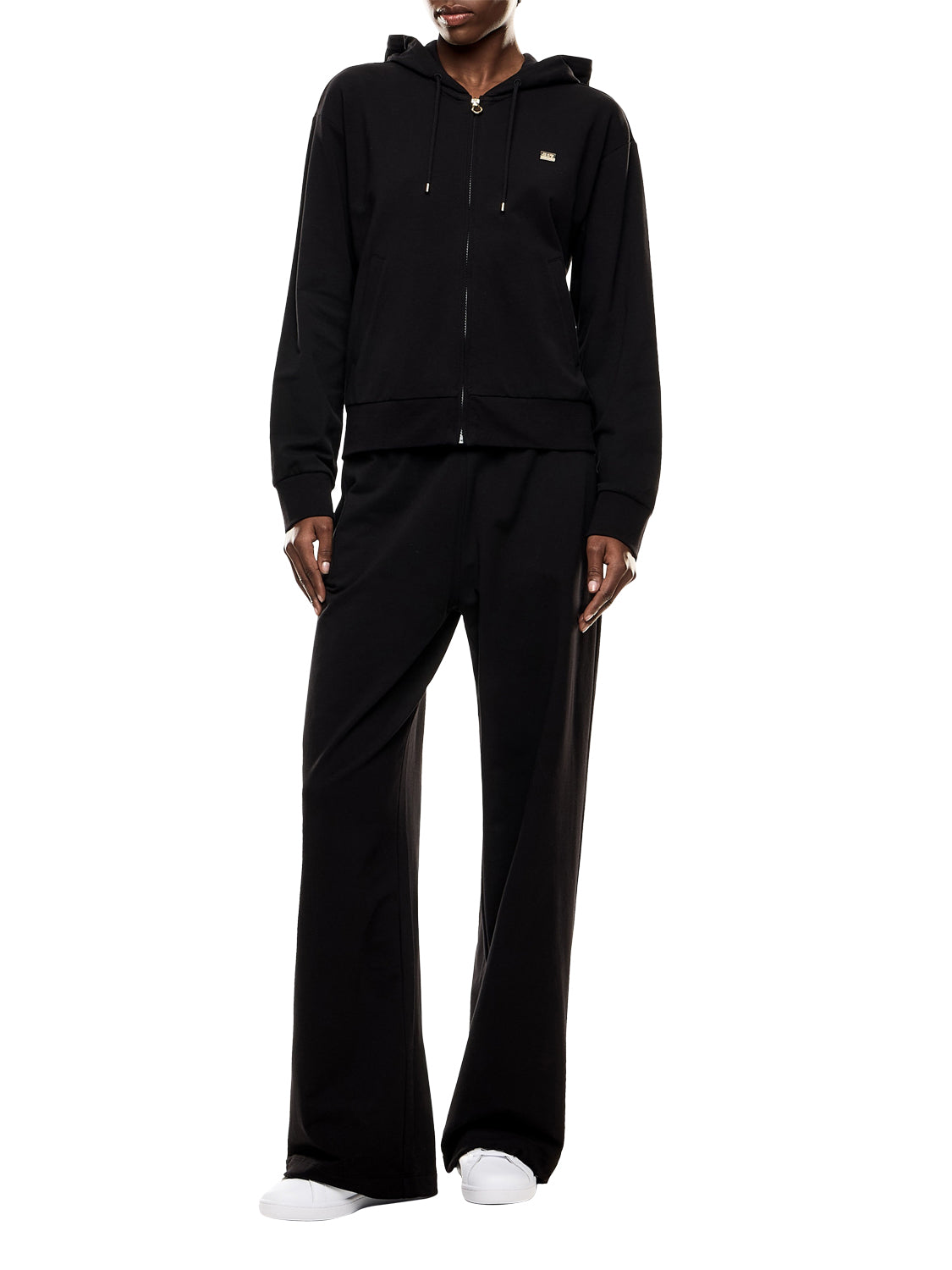 EA7 Tuta Ea7 cotone stretch con cappuccio e pantaloni ampi Core Lady Nero BLACK