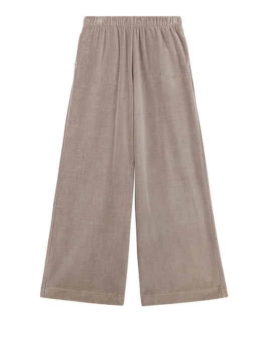 EA7 Pantatuta Ea7 Athletic Velour in velour morbido a gamba ampia - Cinder Cinder
