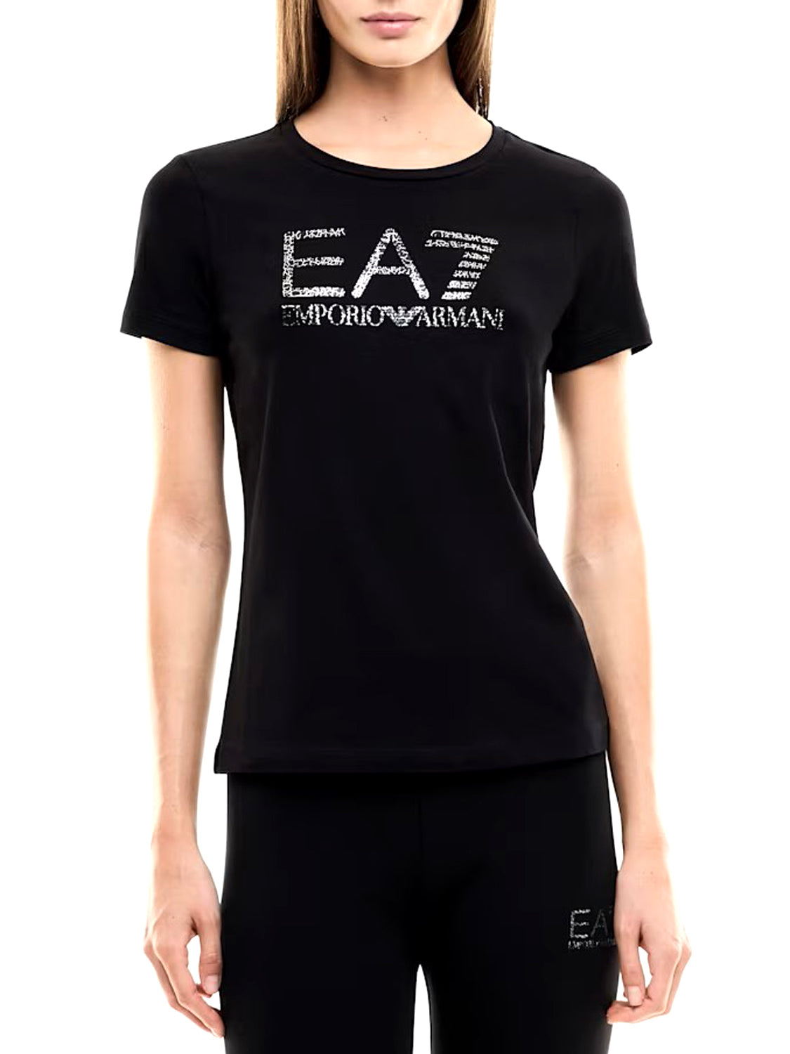EA7 Tshirt In Jersey Cotone EA7 - Nero BLACK/SILVER