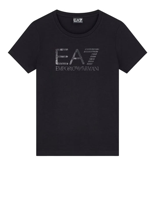 EA7 Tshirt In Jersey Cotone EA7 - Nero BLACK/SILVER