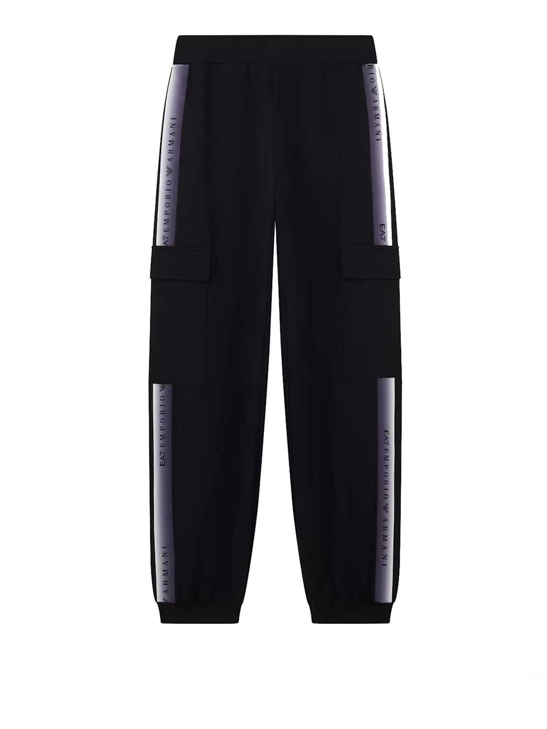 EA7 Pantaloni Natural Ventus 7 Con Tasche Cargo E Bande EA7 - Nero BLACK
