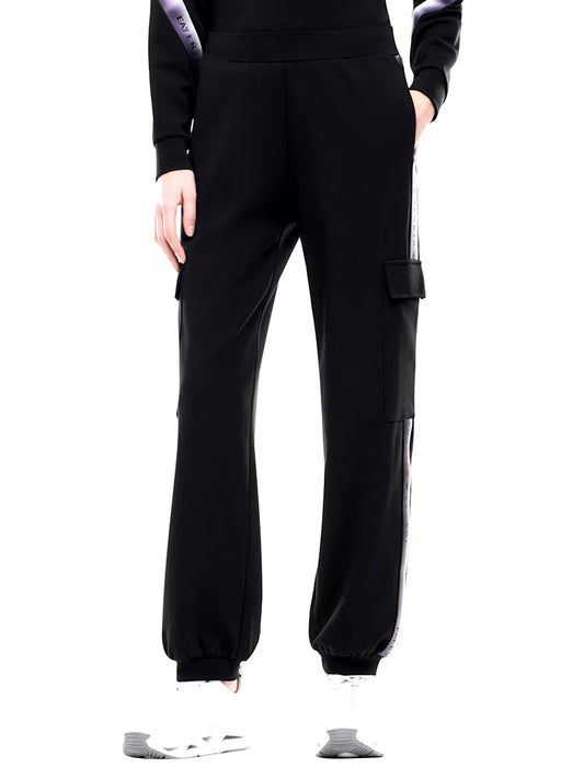 EA7 Pantaloni Natural Ventus 7 Con Tasche Cargo E Bande EA7 - Nero BLACK