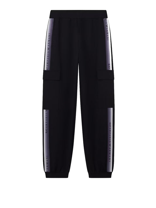 EA7 Pantaloni Natural Ventus 7 Con Tasche Cargo E Bande EA7 - Nero BLACK