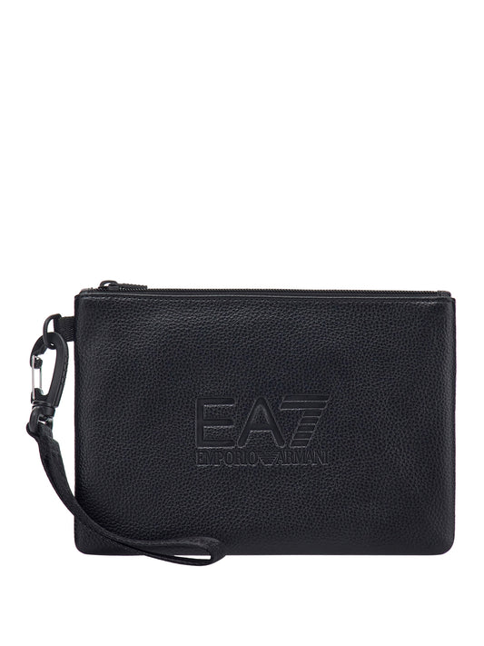 EA7 Pochette con logo a rilievo e cinturino removibile Nero BLACK