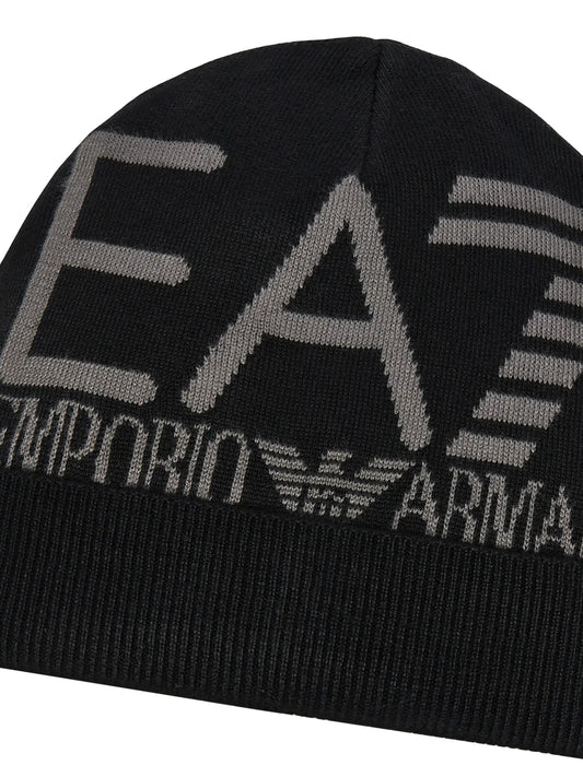Ea7 Cappello Ea7 Logo Frontale Nero Black / Asphalt