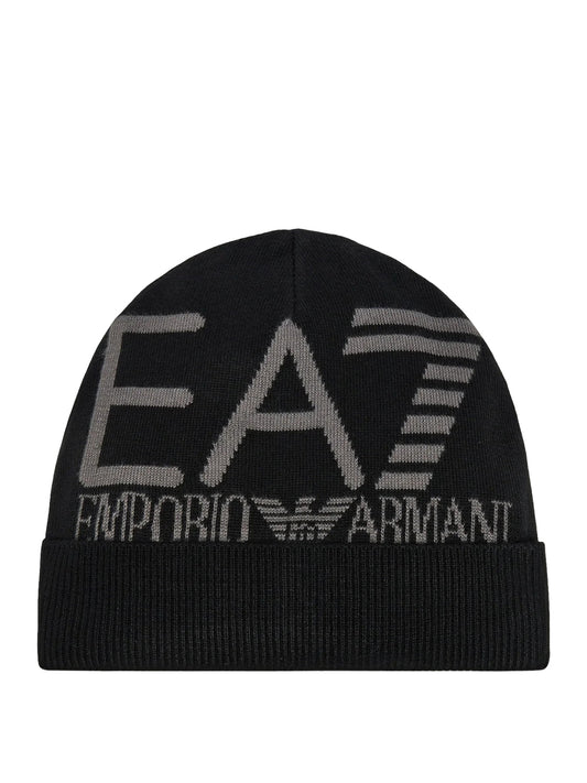Ea7 Cappello Ea7 Logo Frontale Nero Black / Asphalt