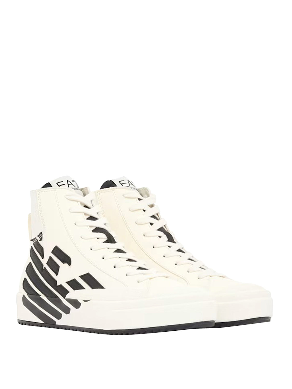 EA7 Sneaker Alta Con Motivo Geometrico EA7 - Bianco Off White+Black