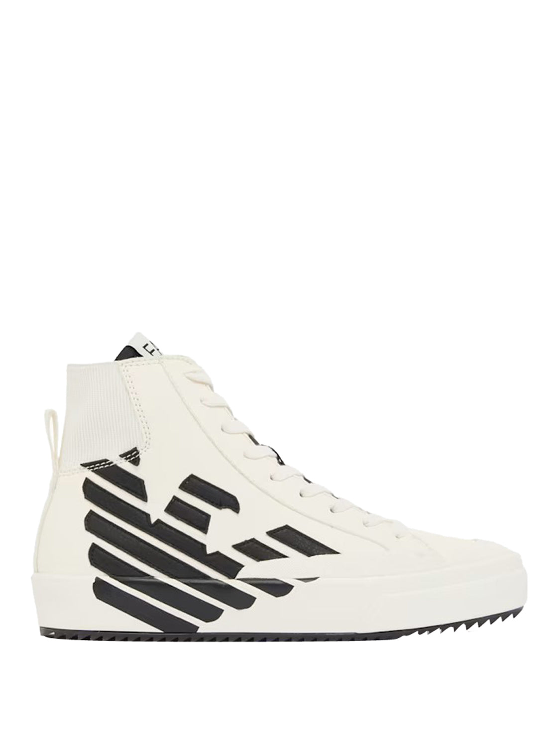 EA7 Sneaker Alta Con Motivo Geometrico EA7 - Bianco Off White+Black