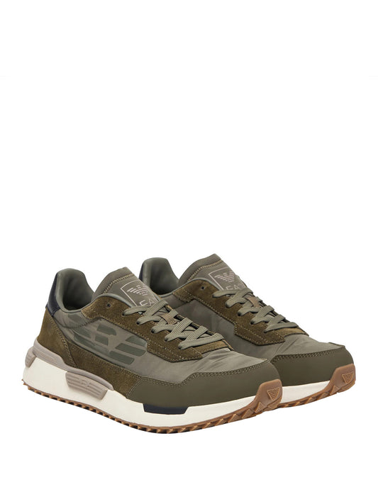 EA7 Sneakers In Camoscio E Tessuto EA7 - Verde Militare Kalamata+Plaza Taupe