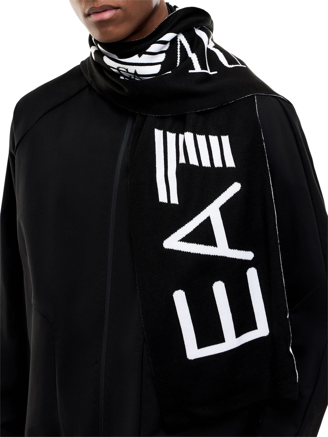 Ea7 Sciarpa Ea7 Logo Frontale Nero BLACK/WHITE