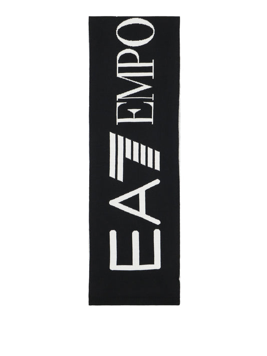 Ea7 Sciarpa Ea7 Logo Frontale Nero BLACK/WHITE
