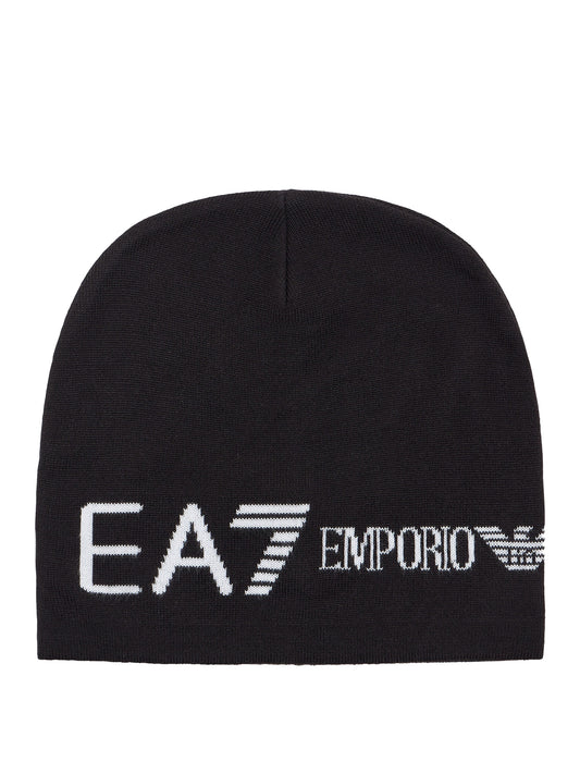 EA7 Berretto Ea7 Logo Frontale Nero BLACK/WHITE