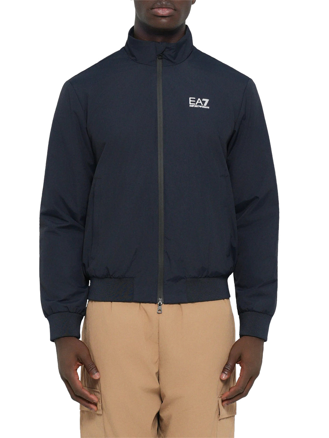 EA7 Bomber Ea7 tessuto core con zip e collo montante Core Identity - Blu Armani Blue