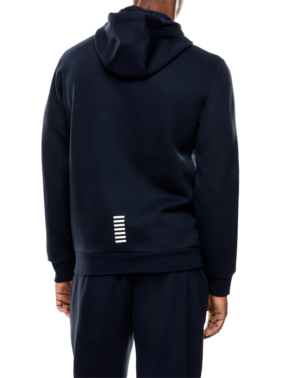 EA7 Felpa Ea7 con cotone zip intera e cappuccio Core Identity - Blu Armani Blue