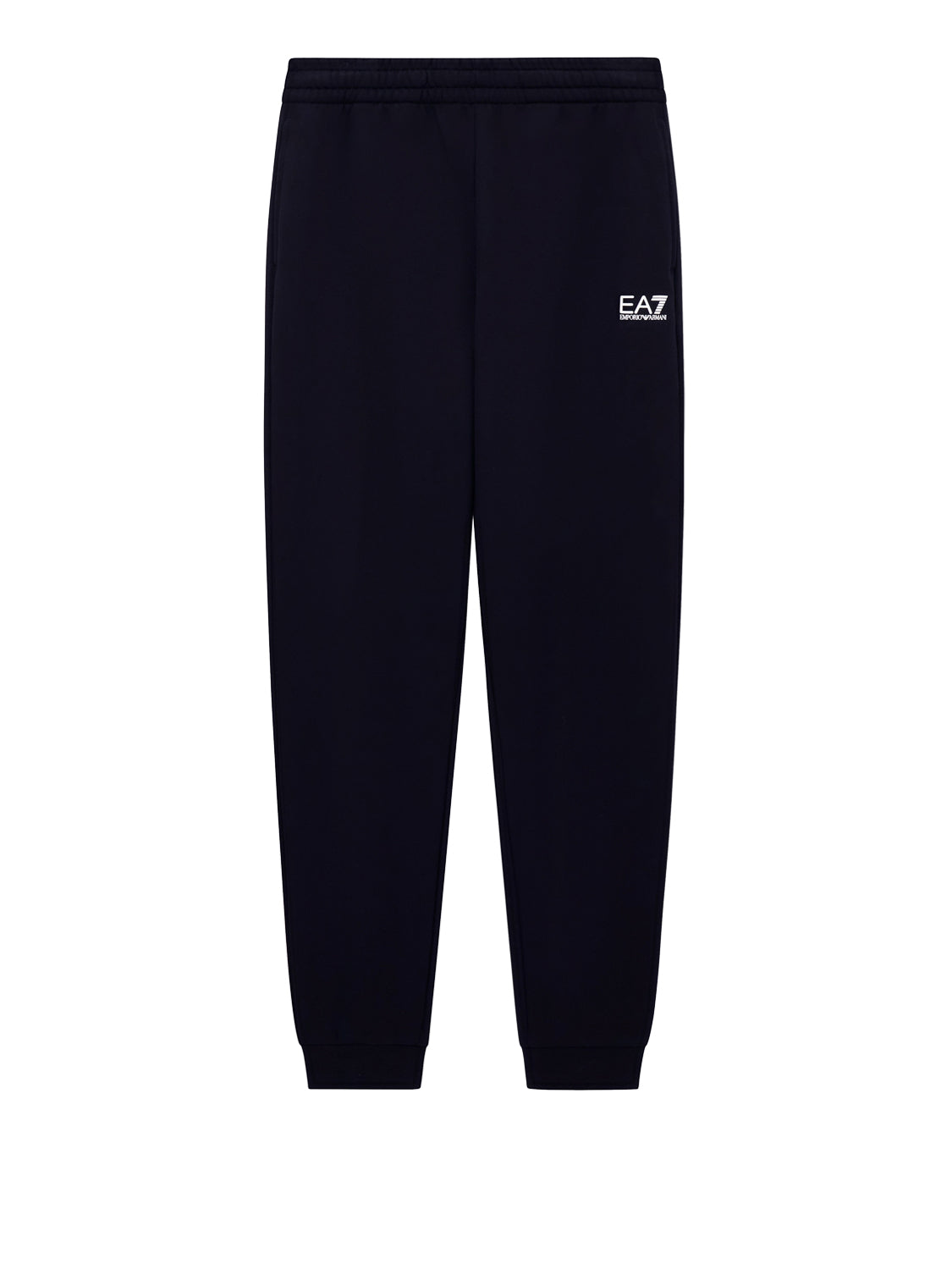 EA7 Jogger Ea7 cotone con coulisse e fondo a costine Core Identity - Nero BLACK