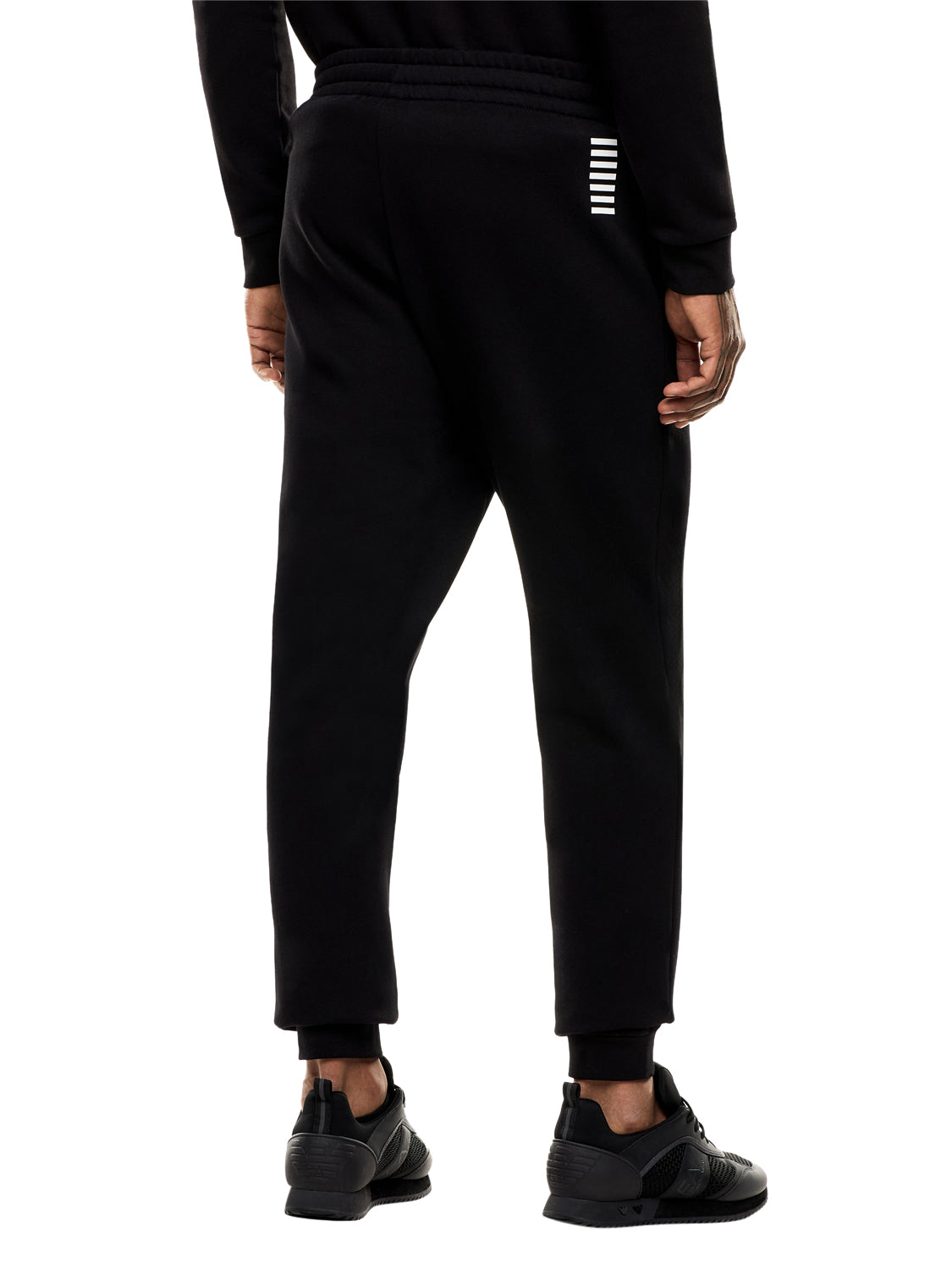 EA7 Jogger Ea7 cotone con coulisse e fondo a costine Core Identity - Nero BLACK