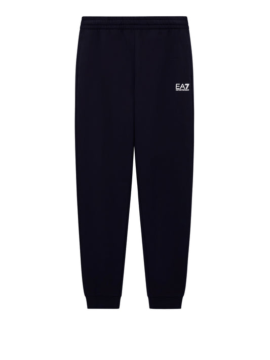 EA7 Jogger Ea7 cotone con coulisse e fondo a costine Core Identity - Nero BLACK
