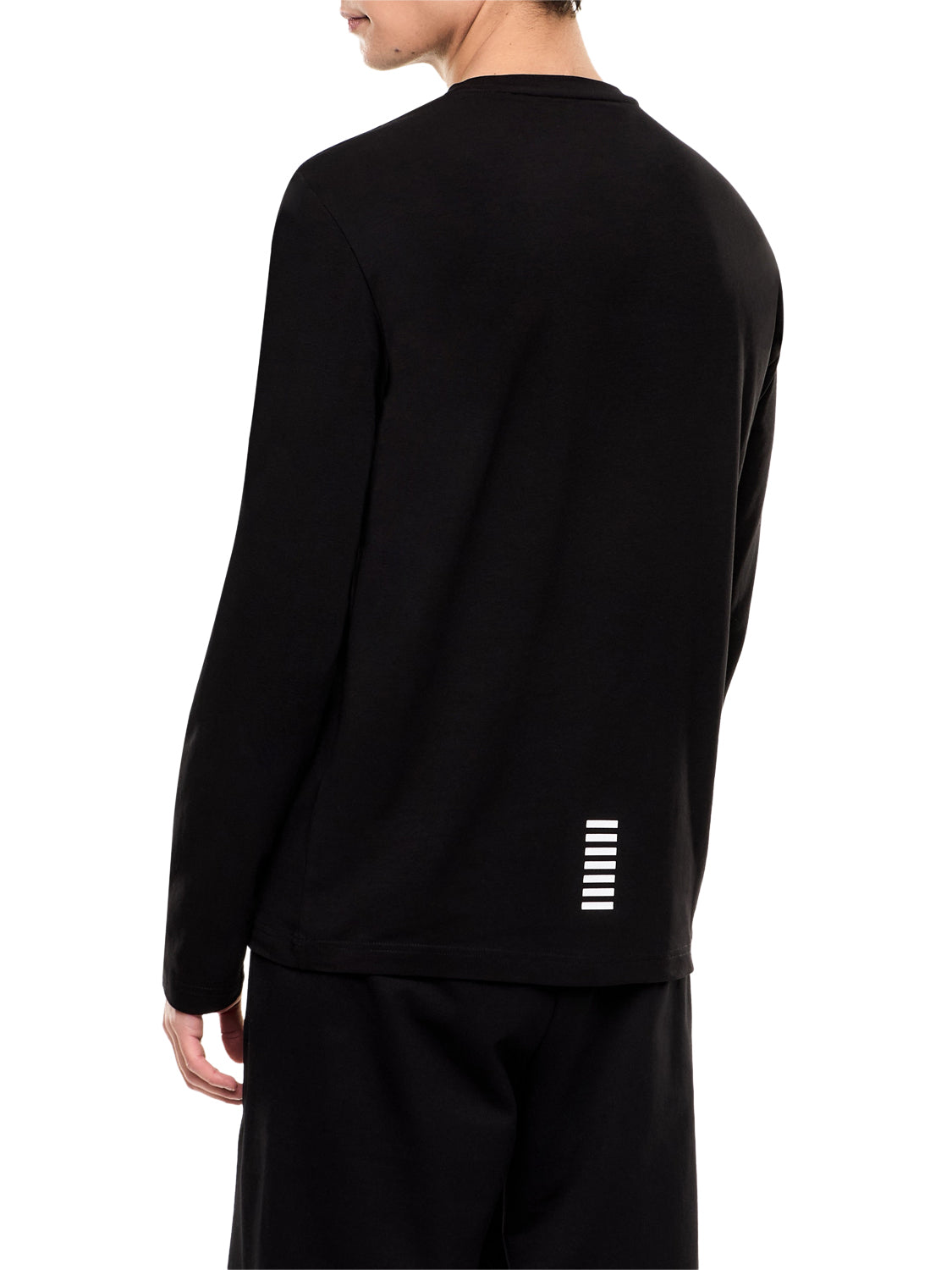 EA7 Ea7 T-shirt Core Identity girocollo a maniche lunghe in cotone - Nero BLACK