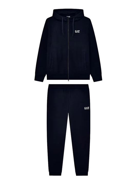 EA7 Tuta Con Cotone Con Cappuccio e Zip Core Identity EA7 - Blu Armani Blue