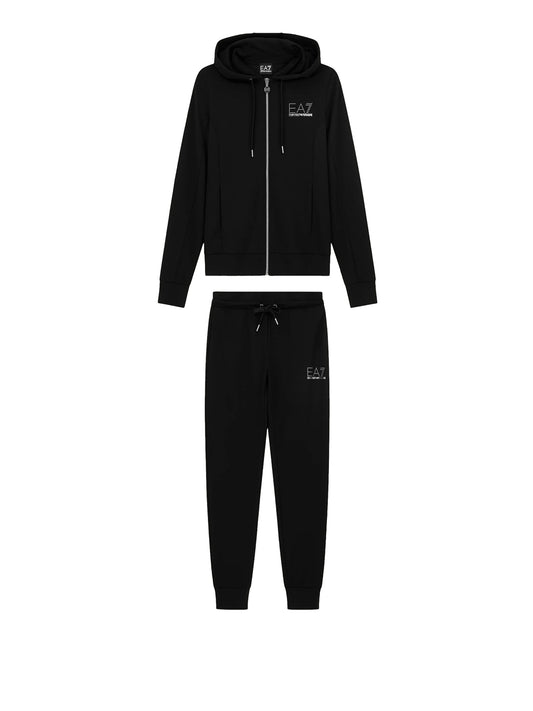 EA7 Tuta Ea7 elasticizzata con cappuccio e zip Tracksuit Nero BLACK/SILVER