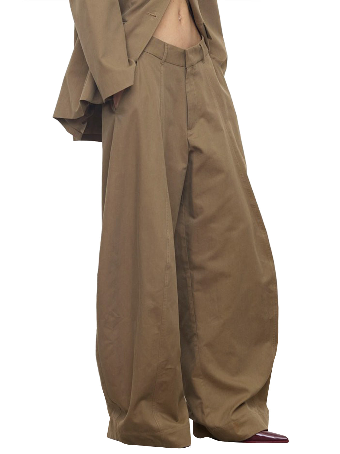 ELEH Pantalone Wide Leg Eleh - Verde Kaky Verde Kaky