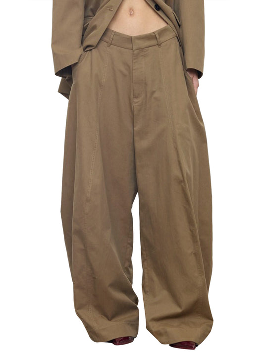 ELEH Pantalone Wide Leg Eleh - Verde Kaky Verde Kaky