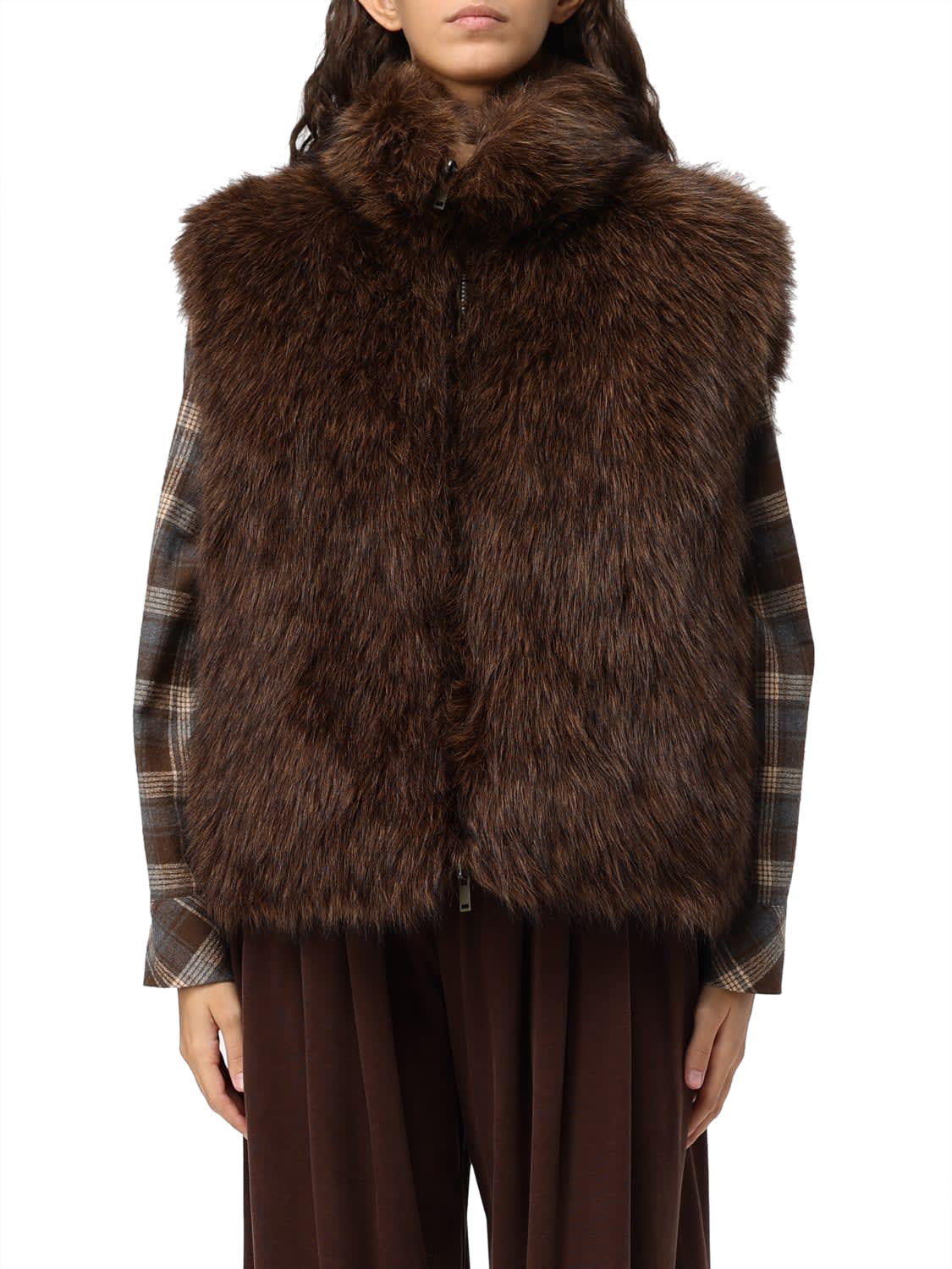ELEH Gilet Reversibile Eleh - Marrone/Verde Marrone
