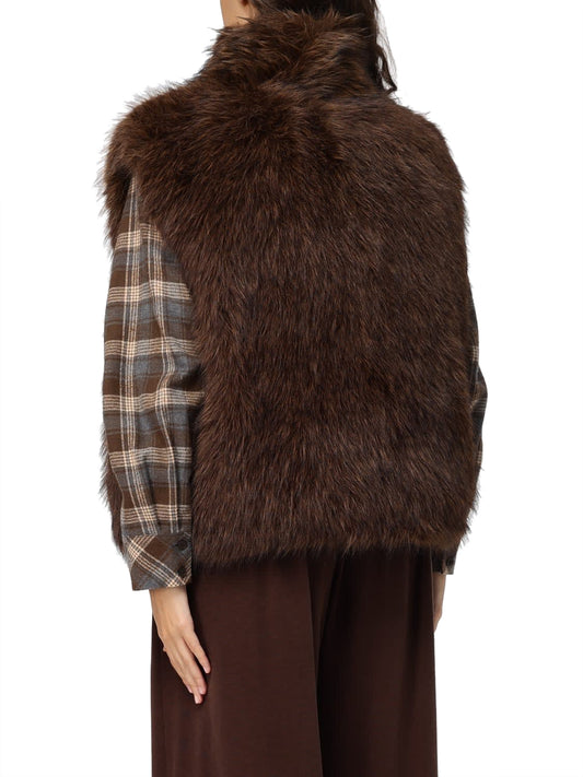 ELEH Gilet Reversibile Eleh - Marrone/Verde Marrone