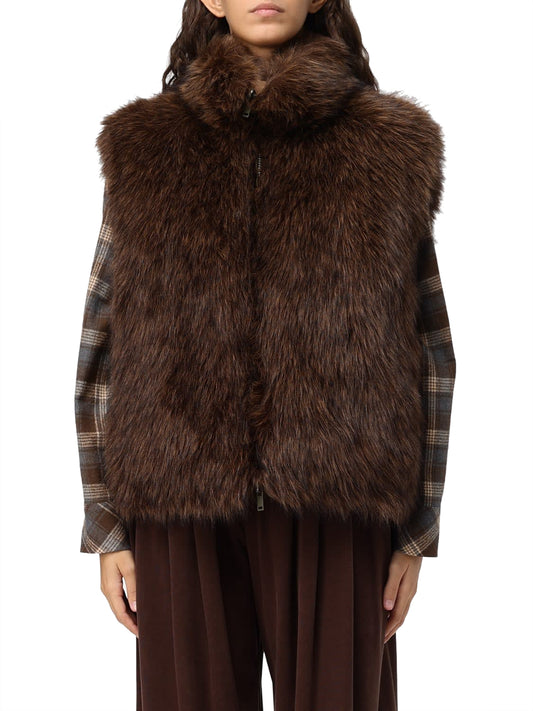 ELEH Gilet Reversibile Eleh - Marrone/Verde Marrone