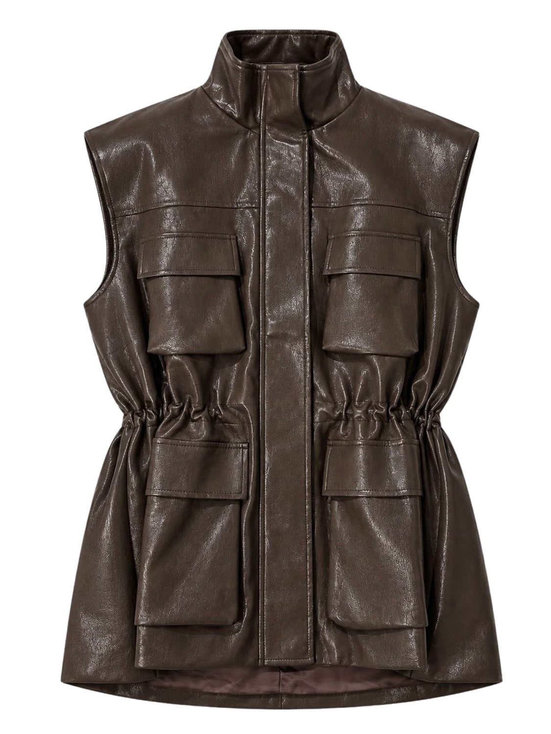 ELEH Gilet In Pelle Eleh - Fango Fango