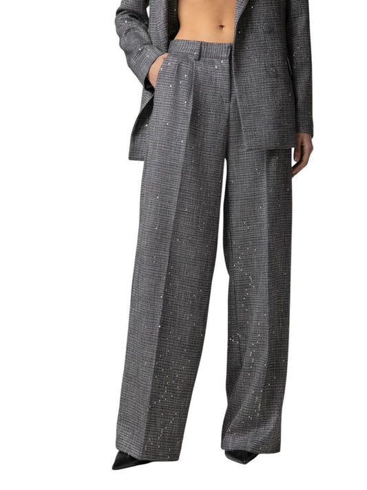 GAELLE PARIS Pantalone Loose Con Pinces Gaelle Paris - Grigio Grigio