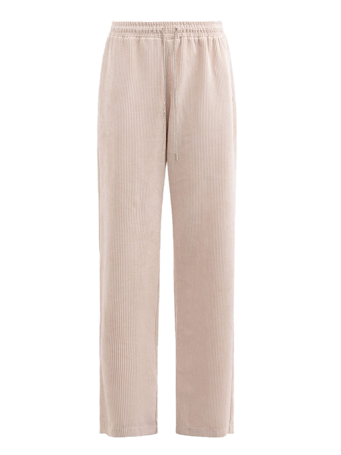 GAELLE PARIS Pantalone Jogger Dritto In Velluto Gaelle Paris - Beige Crema