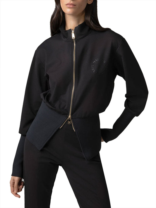 GAELLE PARIS Giacca Con Zip Effetto Bustier In Maglia Milanese Gaelle - Nero Nero